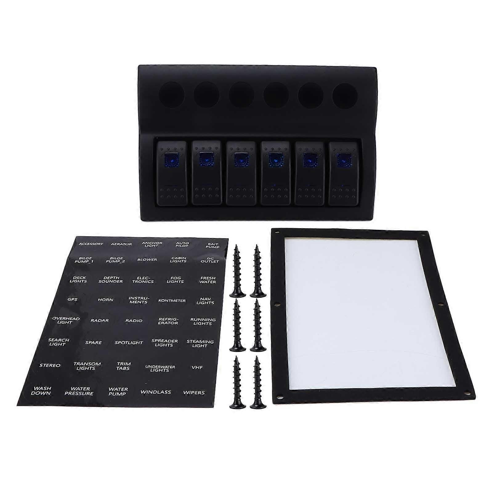 6-Gang-Wippschalter LED IP65 wasserdicht für 12-24-V-Autos, Busse, Lastwagen, Boote, SUV