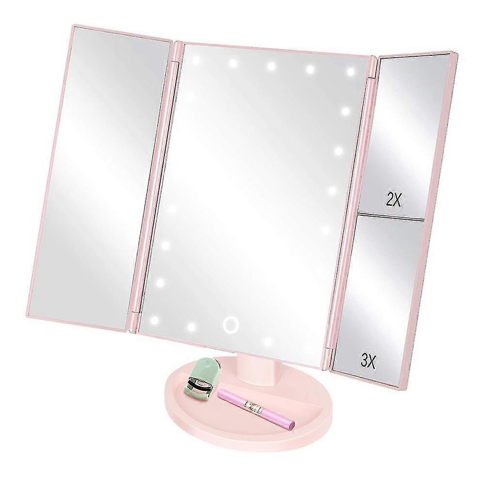 Makeup Mirror With Lights 22 Led Vanity Mirror With 2x/3x MagnificationPink