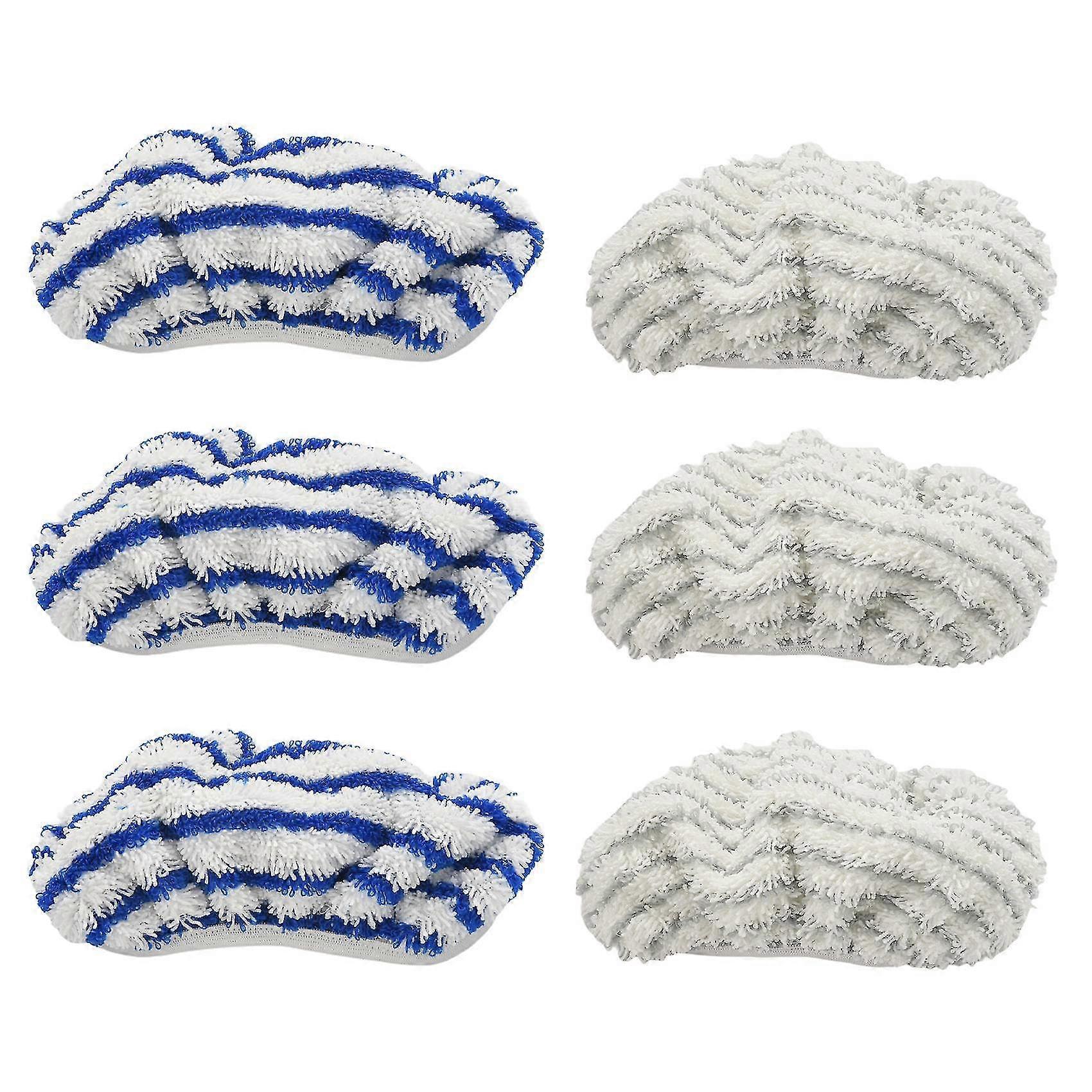 6 Pcs Microfibre Cloth Pads Replacement For Rowenta Clean&steam Zr005801 Cleaner Accessory,washable