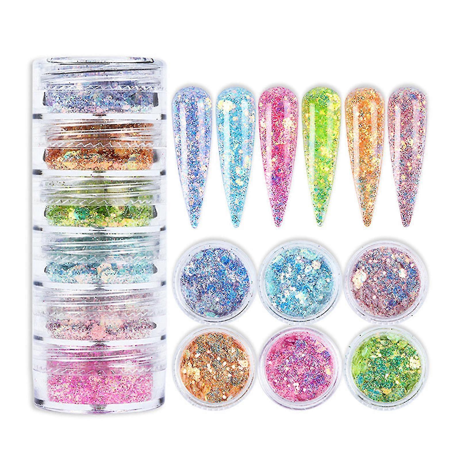 One-piece Bottle Set Goblin's Eye Manicure Sequin Size Mixed Gradient Glitter
