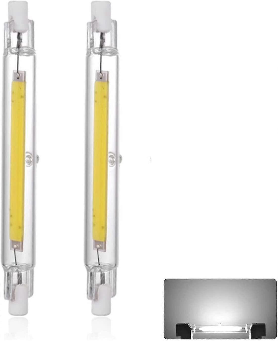 2pcs Led Bulb R7s 118mm 20w Dimmable,cool White 6000k, 2000lm, Equivalent Halogen Lamp J118 200w,360 Degrees Linear Led Slim Bulb For Wall Lamp