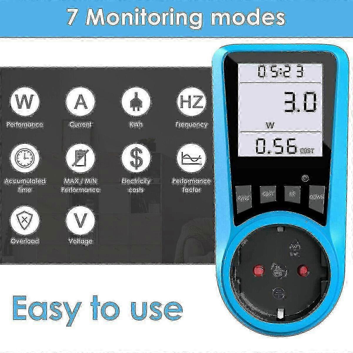Digital Energy Meter Wattmeter Wattage Electricity Power Meter Measuring Power Measuring Analyzer