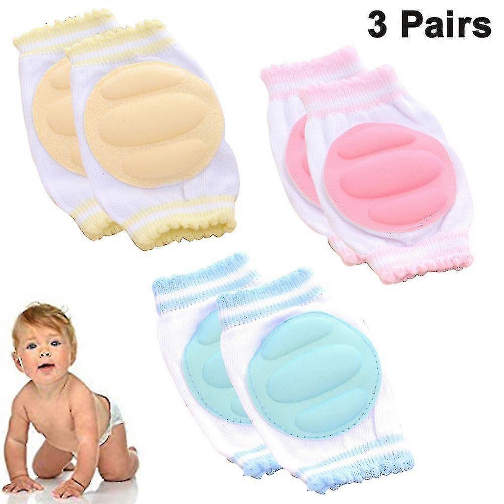 赤ちゃんのための3組の滑り止め膝パッド、調節可能な赤ちゃんの膝パッド