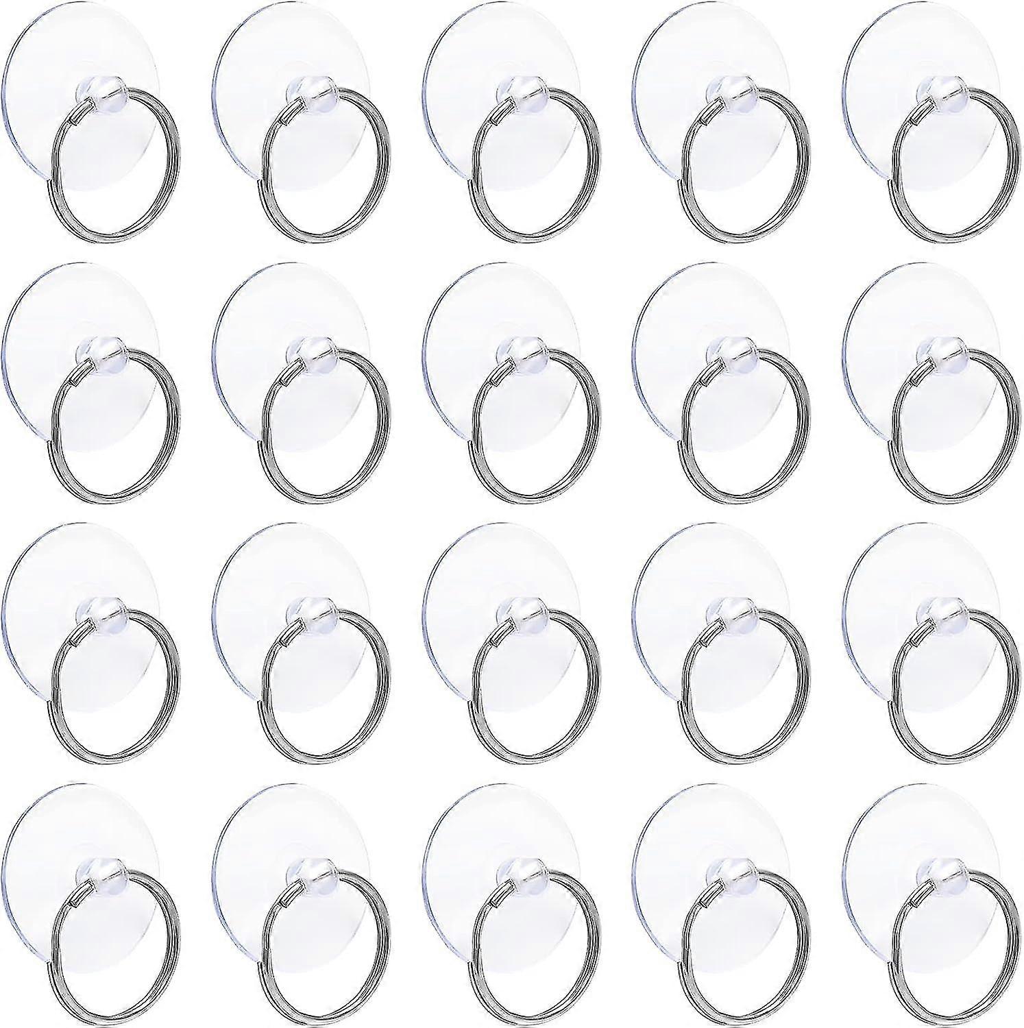 Suction Cup Hooks With Loops (20-pack) - Clear Hooks For Versatile Hanging Solutions