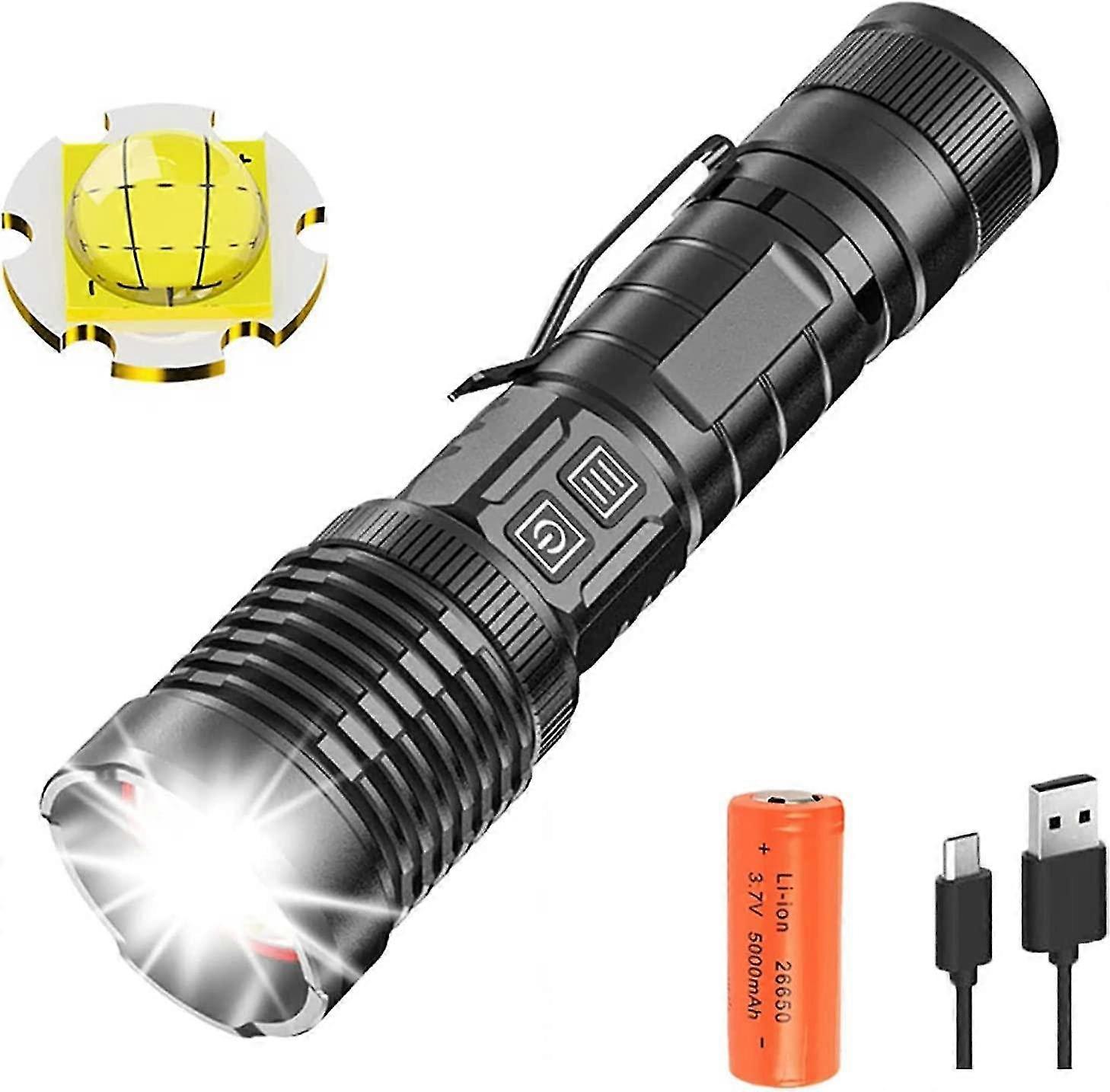Xhp99 Led Torch Lamp 20,000 Super Luminous Tactical Lumens 5 Waterproof Zoomable Modable Modible Lam