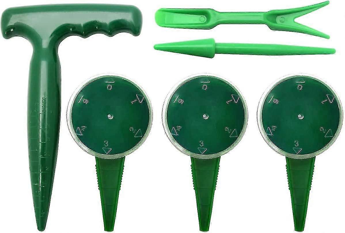 Seed Seeder Hand Garden Plant Dispenser Portable Hand Dial Sowing Seed Transplanting Widger And Dibber Gardening Seeder Tools 6 Pack(green)