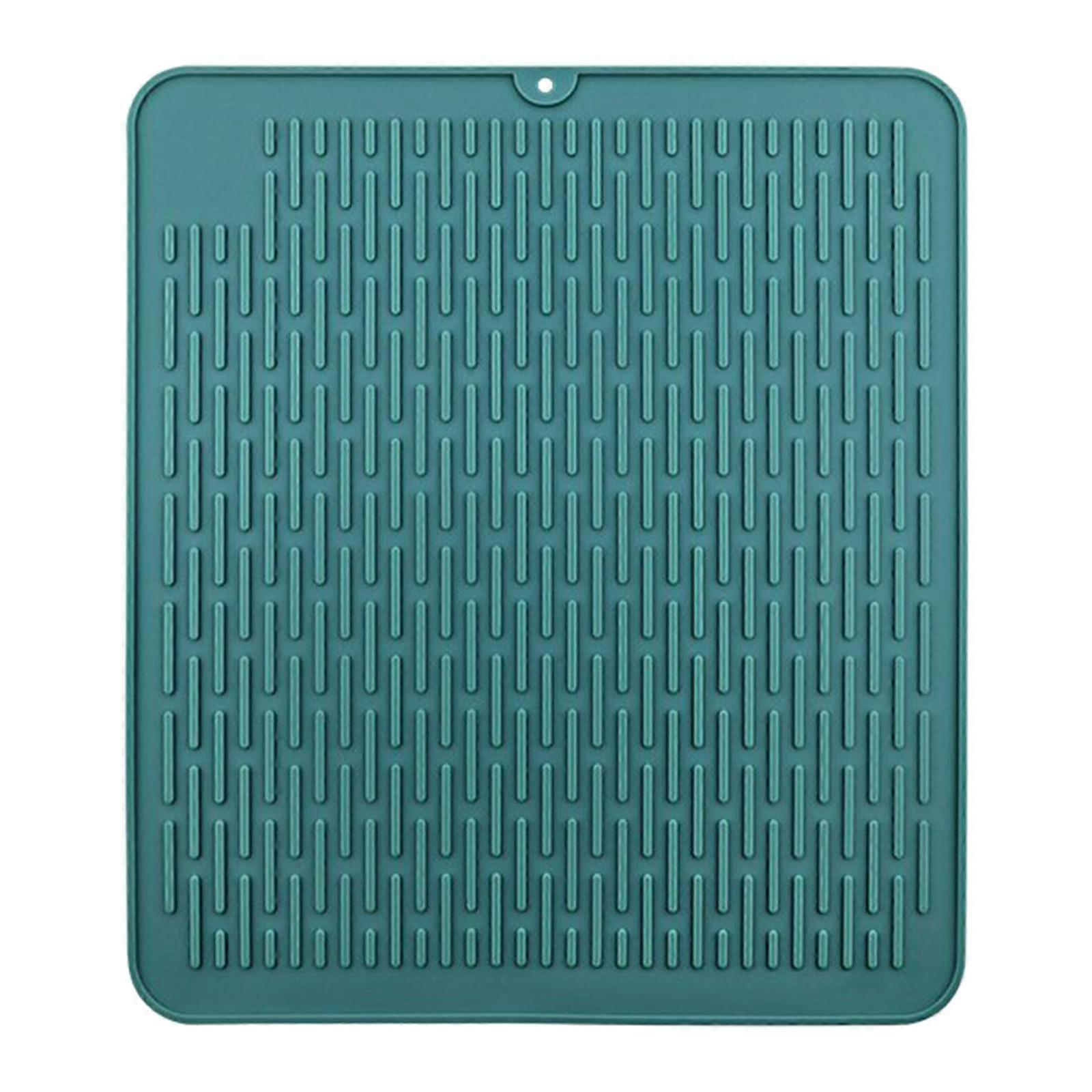 سيليكون جاف سريع بالوعة تجفيف حصيرة مقاومة للحرارة 45x40 سم طبق استنزاف حصيرة خضراء