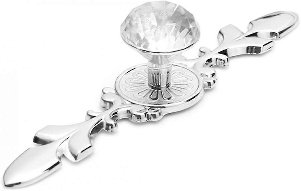 European style clear glass crystal knobs flower pull handles for kitchen cabinets