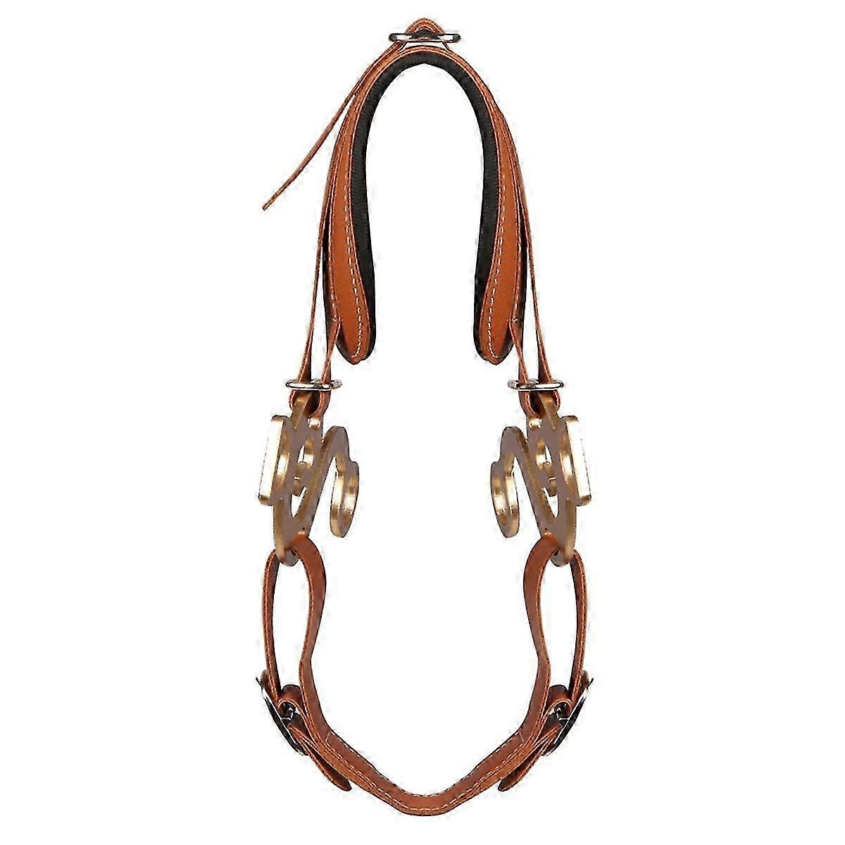 Häst Bit Brun Träns Läder Vadderad Engelska Western Justerbar Nos Curb Chain Ridutrustning