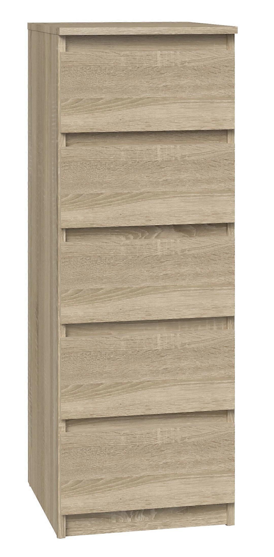 Kommode Schrank mit 5 Schubladen W5 Sonoma Eiche