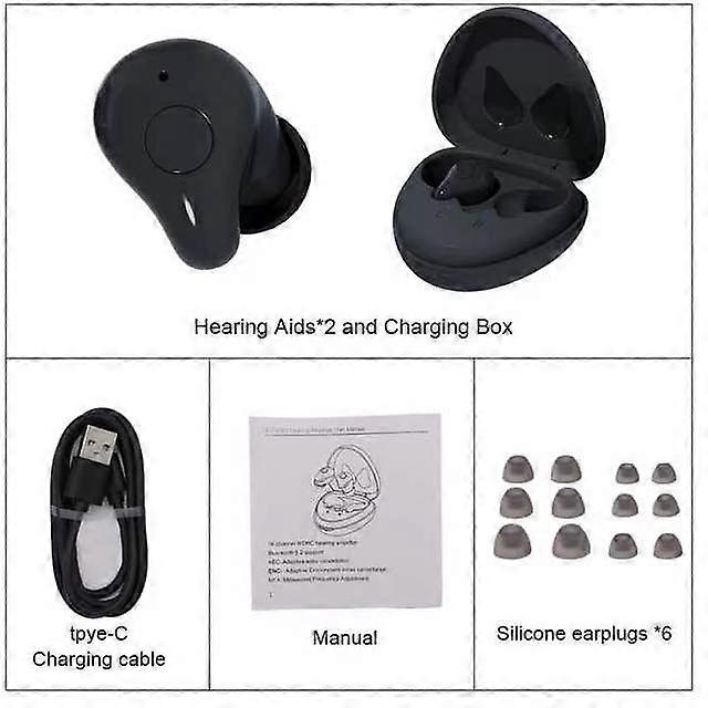 Bluetooth Hearing Aid Rechargeable Phone Connection Noise Reduce Sound Amplifier Hearing Aids Waterproof Earphone For Deafness