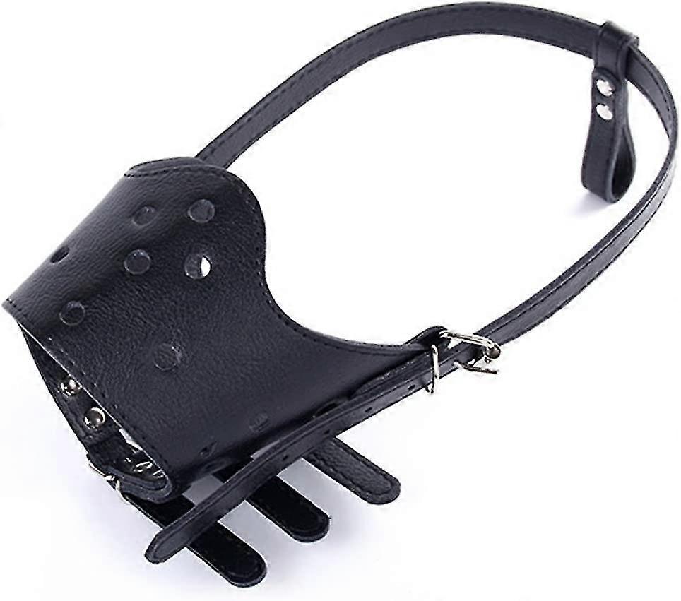 Petcute Dog Muzzle Anti Bark Muzzle For Small Large Dogs Adjustable Leather Dog Muzzle