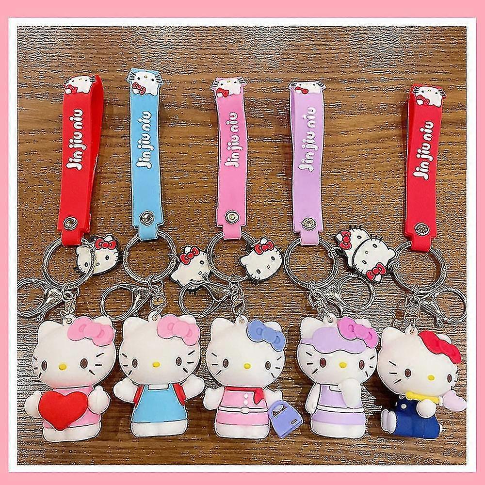 Anime Characters Keychain Collection Hello Kitty Pendant Key Ring Bag Charm Gift