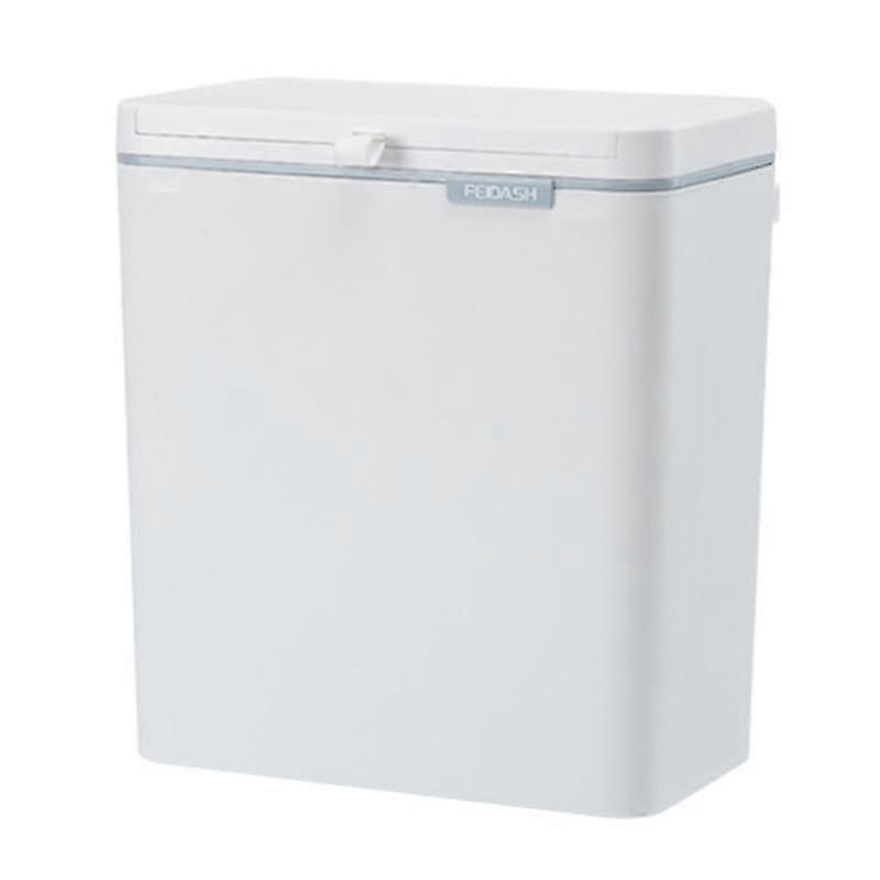 Feidash Kitchen Trash Can With Lid, Bin Indoor Kitchen Sealed, White