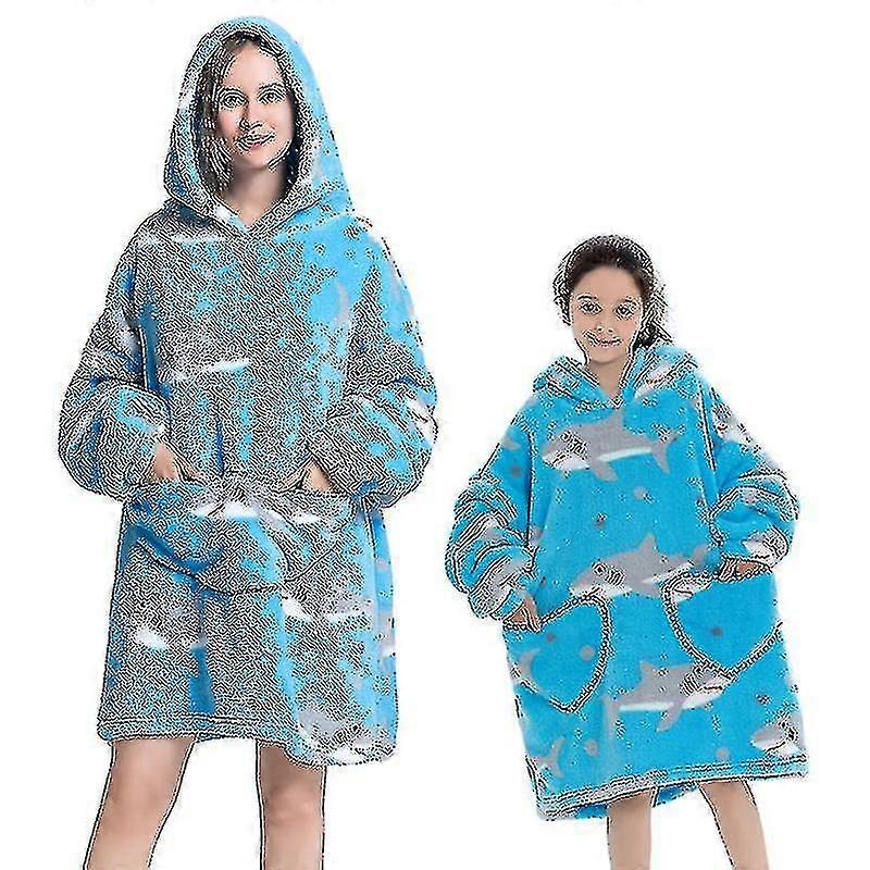 Winter Sherpa Blanket Plush Fleece Family Matching Hoodie Girl Sweatshirt Avocado Homewear
