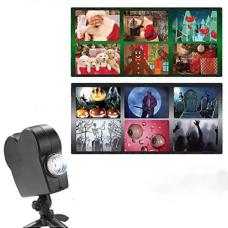 Christmas Projector Lights Outdoor, 2-in-1 Moving Patterns Landscape Lights