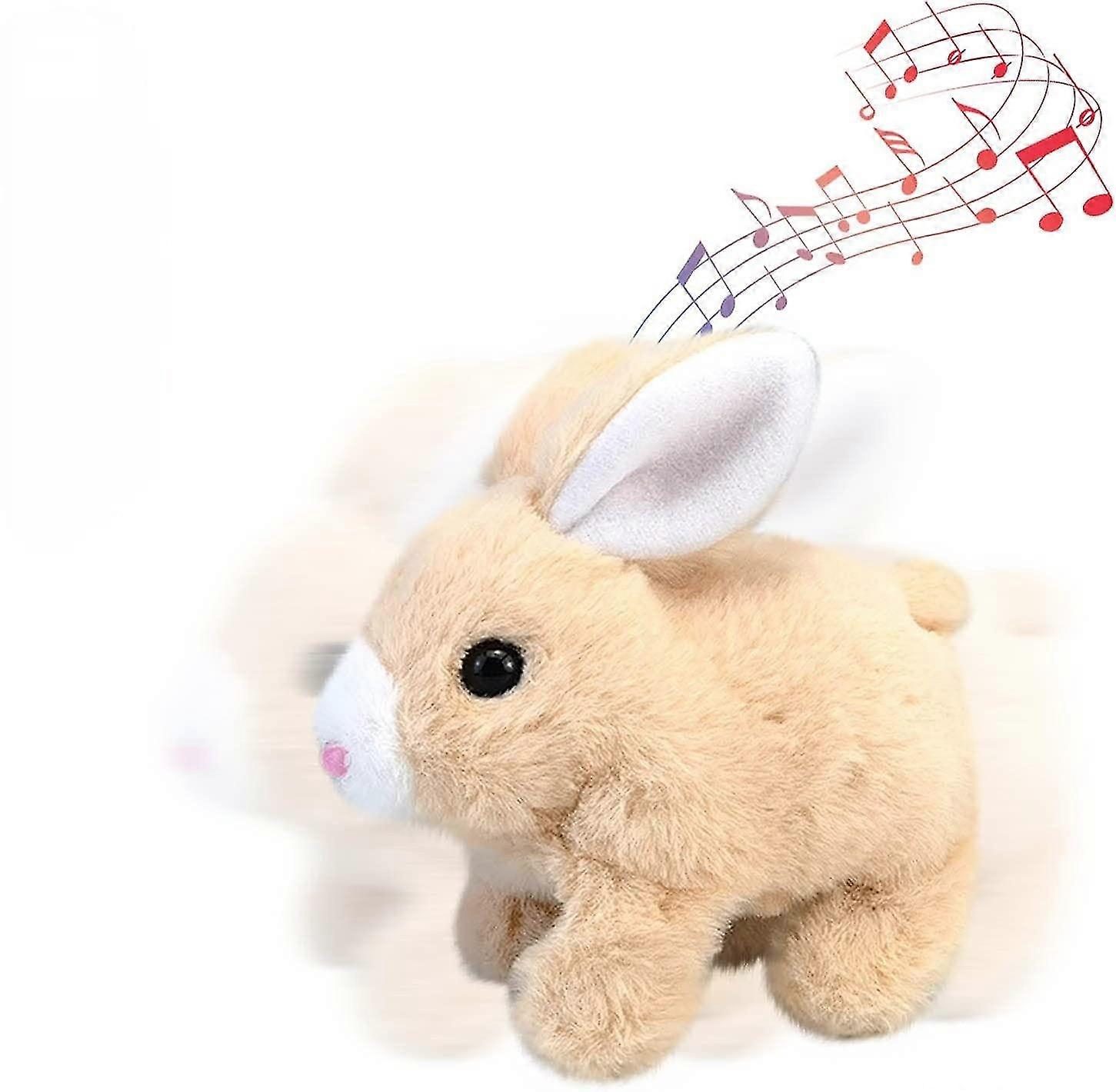 Electronic Plush Rabbit Toy, Easter Bunny Interactive Toy, Playful Bunny Hops Around Makes Sounds Wiggles Ears