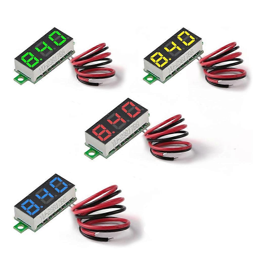 0.28 Inch DC LED Digital Voltmeter 0-100V Voltage Meter Auto Car Mobile Power Voltage Tester Detector 12V Red Green Blue Yellow