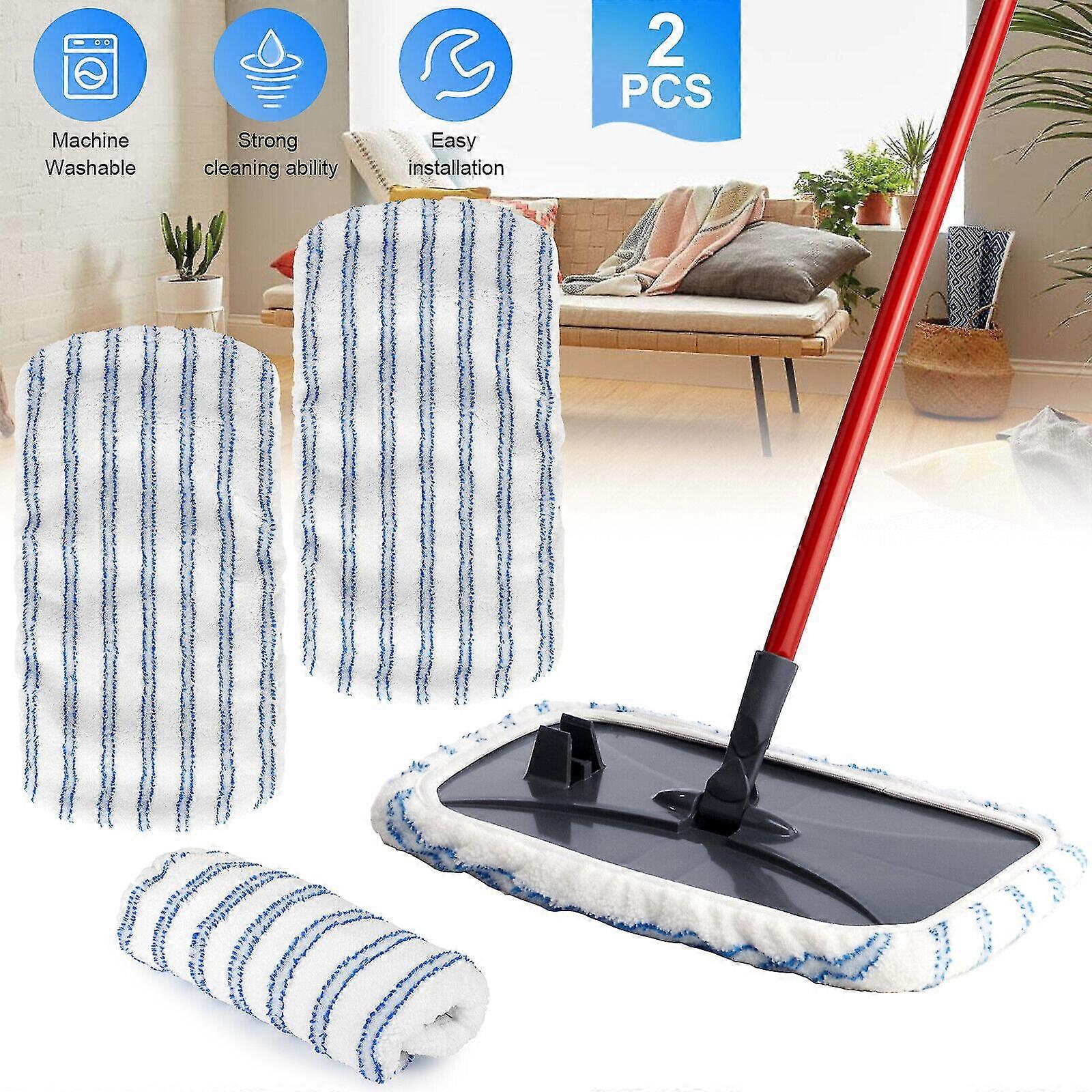 2Pcs Reusable Microfiber Mop Pad Replacement for O-Cedar Hardwood Floor'N More