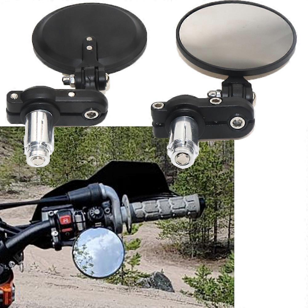 QX 2PCS /SET 22mm Universal Motorcycle Mirror Aluminum Black Handle Bar End Rearview Side Mirrors Motor Accessories