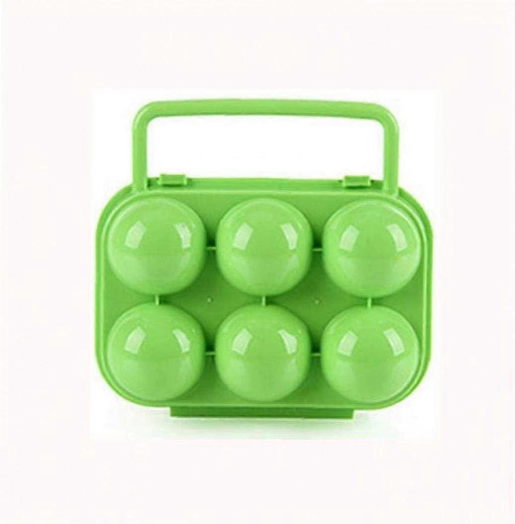 Portable Folding Plastic Egg Carrier Holder Storage Container For 6 Eggs Kitchen Tool (green1pc)