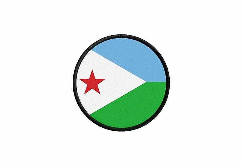 Patch ecusson flag djibouti print thermosticker round round