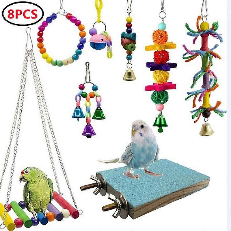 Συνδυασμός παπαγάλος Bird Toys Αξεσουάρ Άρθρα Parrot Bite Pet Bird Toy για την εκπαίδευση παπαγάλων Bird Toy Swing Ball Bell Standing Dog Supplies