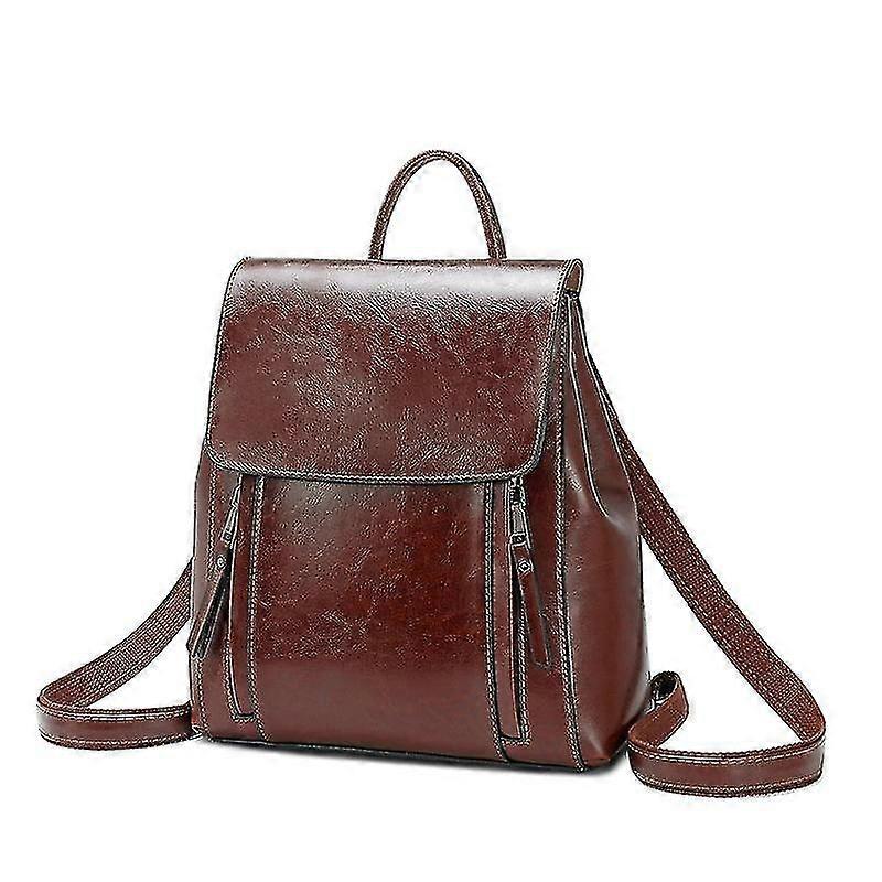Läderväska för kvinnor modeoljad vax kohud ryggsäck