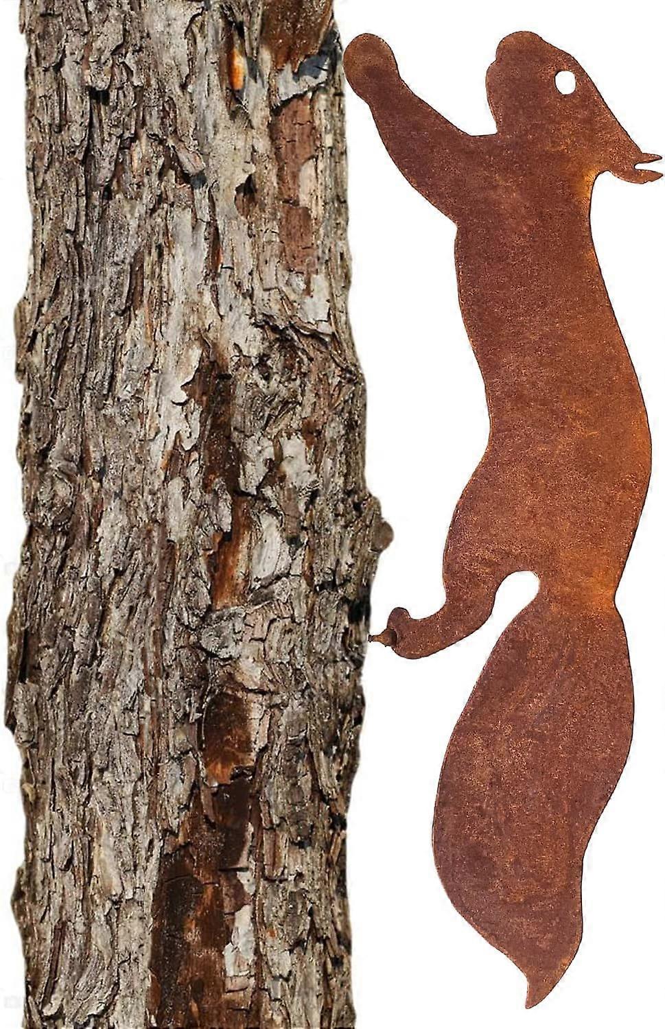 cureuil pour Arbre - Dcoration de Jardin en mtal - 30 cm - Patine Rouille Naturelle