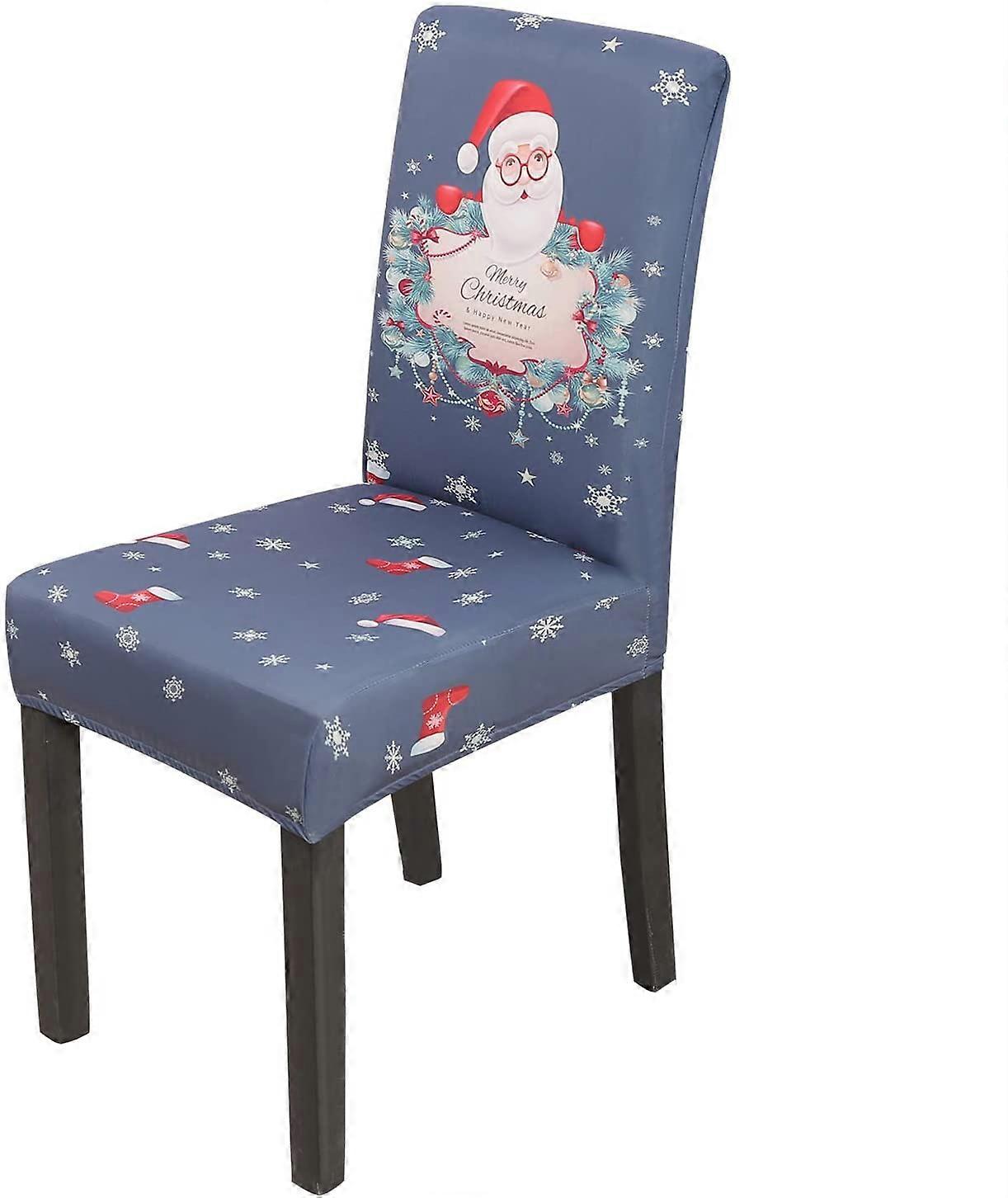 סט כיסוי כיסא אוכל נמתח סרוג Jacquard של 6 כיסויי כיסא נשלפים דקורטיביים (אפור סרוג)