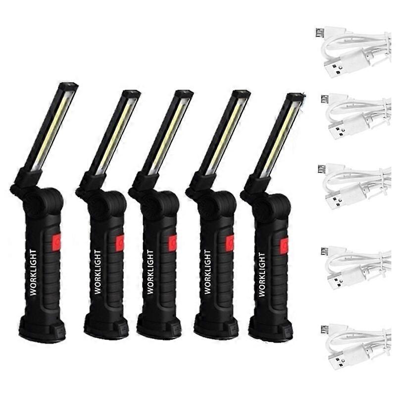 5Pcs COB Work Light, Rechargeable Flexible Torch for Inspection