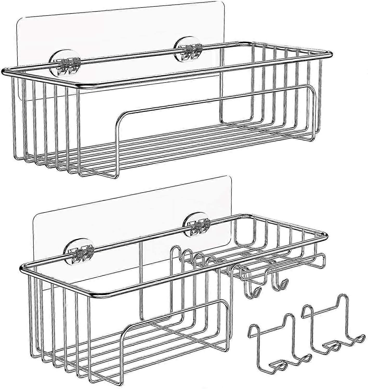 2-pack Shower Caddy Hanging Basket Shelf, Stainless Steel Rustproof Bathroom
