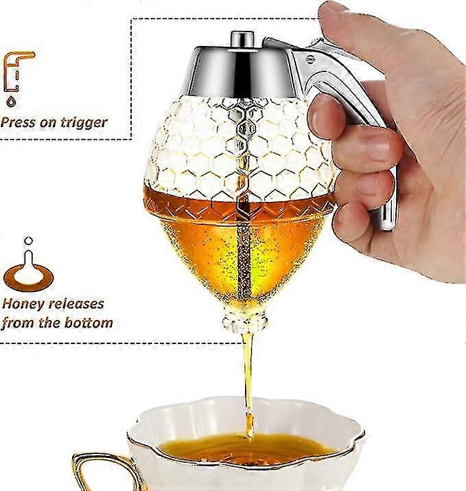 Acrylic Honey Dispenser, No Drip Honey Dispenser
