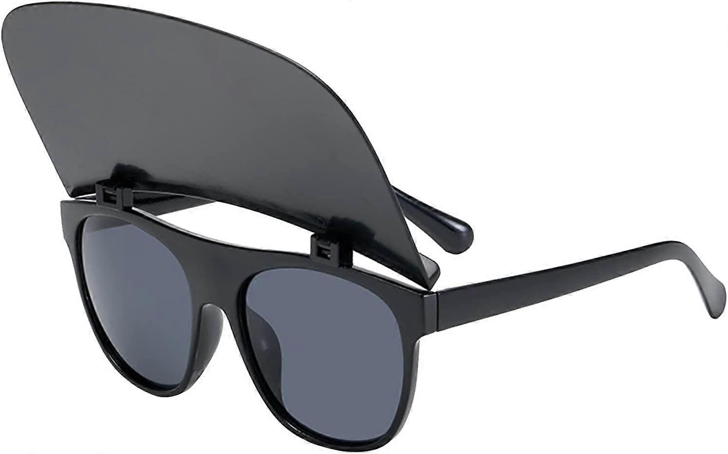 Vierkante flip-up zonnebril oversized trendy flat top rijbril