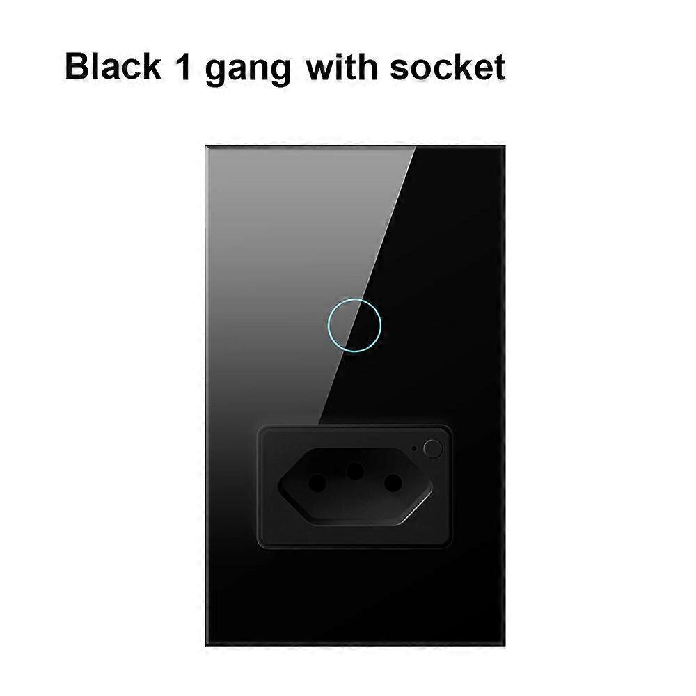 AVATTO Tuya Brazil WiFi Smart Switch with Socket,Touch-Sensor Smart Home interruptor Wall Switch Work with Alexa Google Home