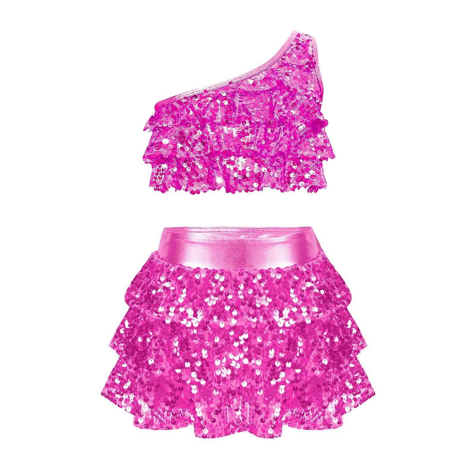 Falda Y Crop Top De Fiesta Para Niñas Niños Niñas Traje De Baile
