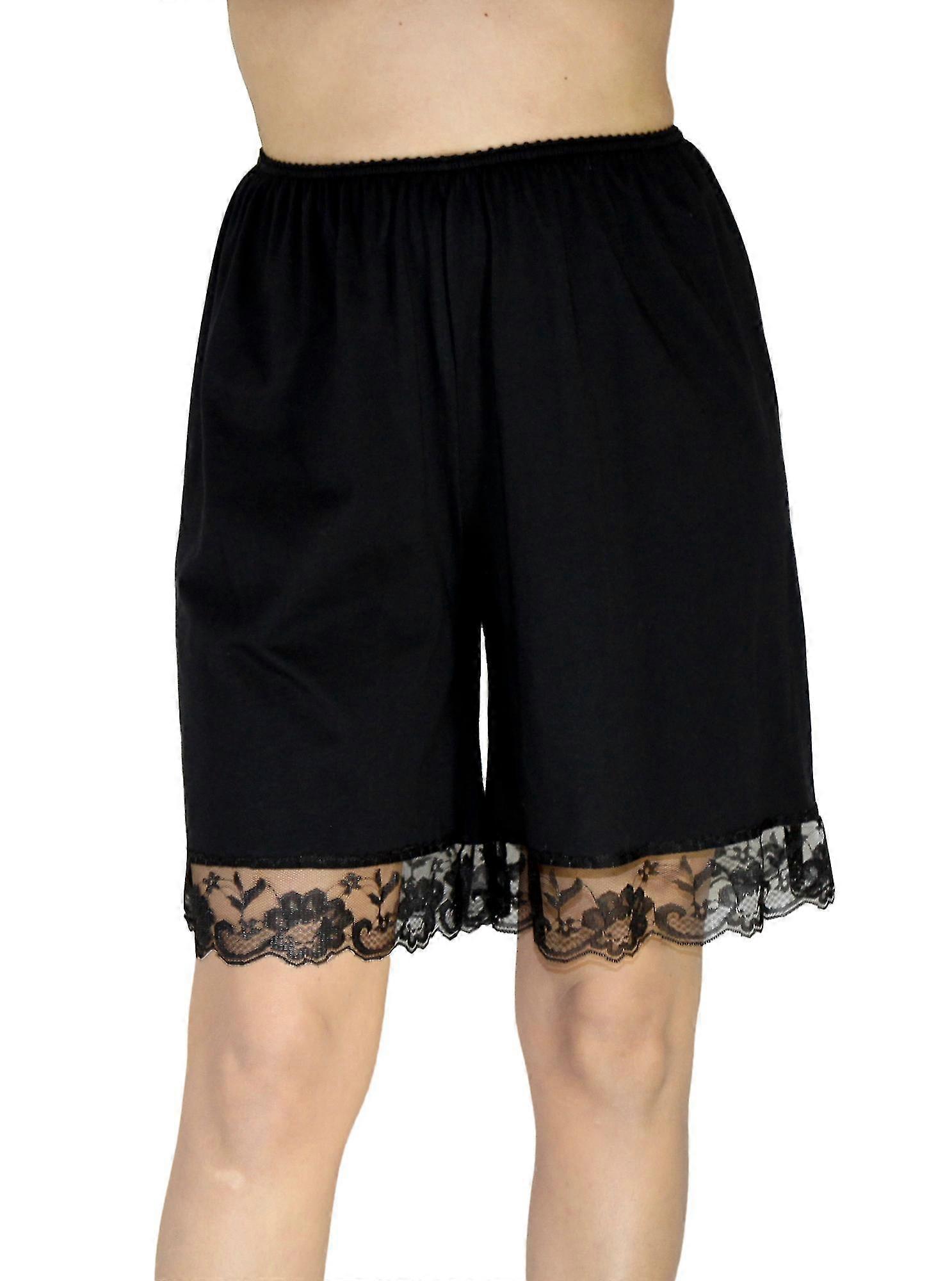 Pettipants Slip Bloomers Shorts de cetim Underpant Lingerie com renda plus size