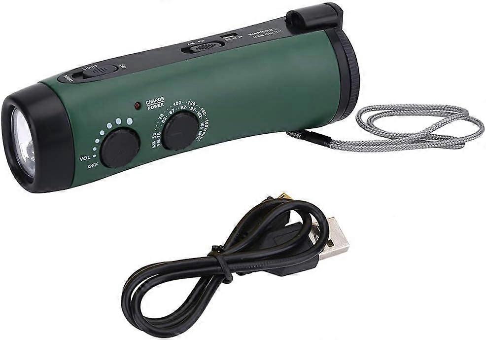 Portable Hand-Cranked Radio Flashlight - Emergency Tool with Radio, Mobile Power, and Alarm, Ideal for Outdoor Activities