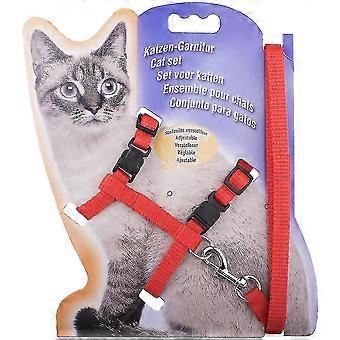 Cat Harness, Adjustable Design Nylon Strap Collar With Leash, Breakaway Cat Safety Harness For Small Cat Dog And Pet Outdoor Walking, Red