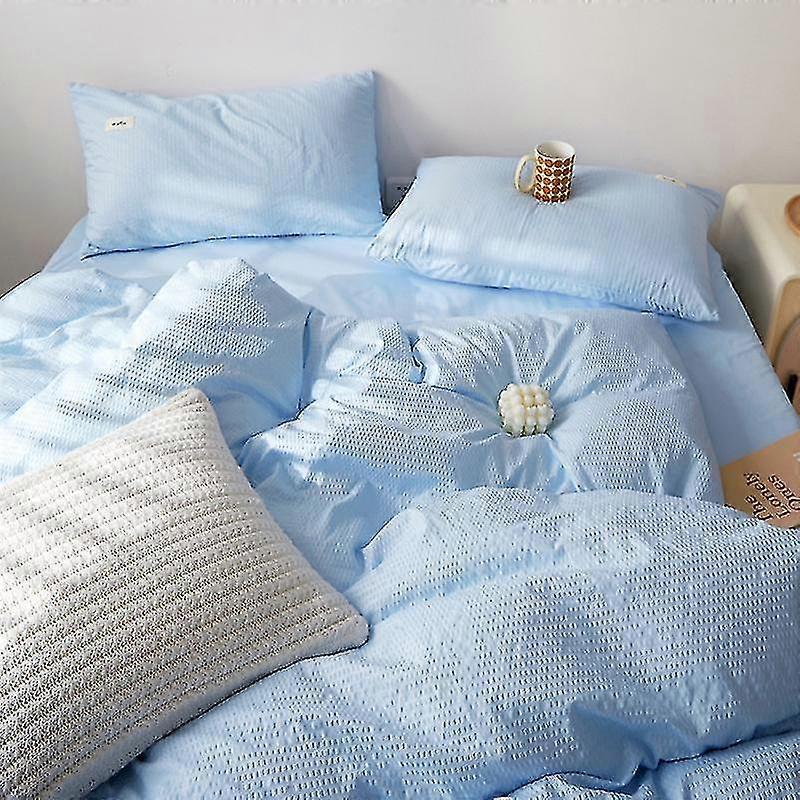 Comfortable Soft Fabric Four-piece Washed Cotton Simple Solid Color_y High Quality