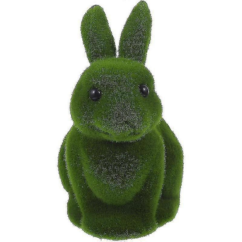 Easter Moss Bunny Party Bunny Moss Rabbit Easter Figurine Moss Rabbit Furry Flocked Bunny Easter Flocked Rabbit -random Pattern.