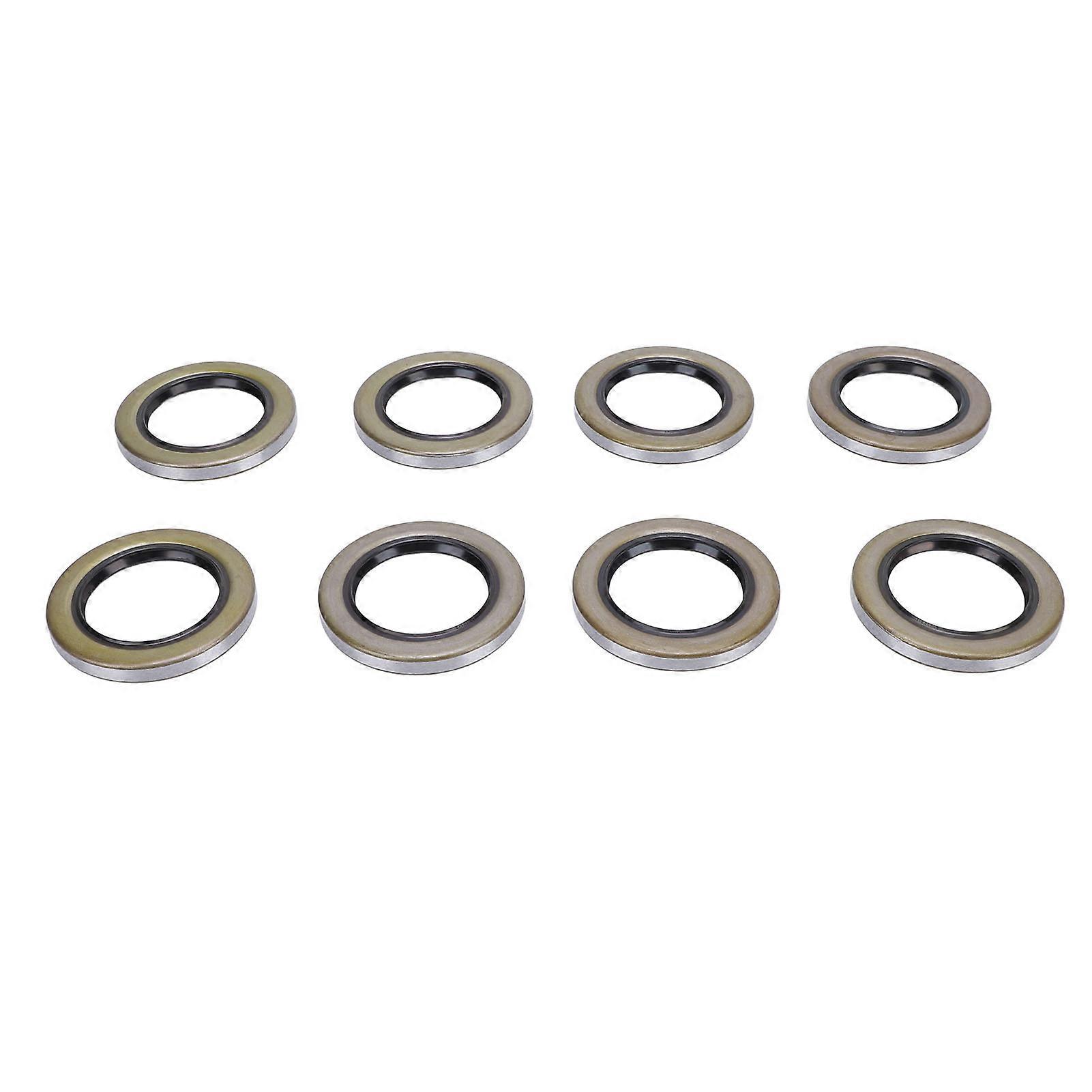 8PCS Trailer Hub Wheel Grease Seals 2.25in ID 3.376in OD Double Lip Grease Seals for Dexter Texcom RV Trailer