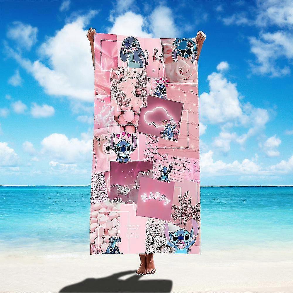 2023 1pc 75x150cm Disney Lilo & Stitch Beach Towel Soft Absorbent Bath Towel Children Boys Girls Pool Party Gift Microfiber Bath Towe