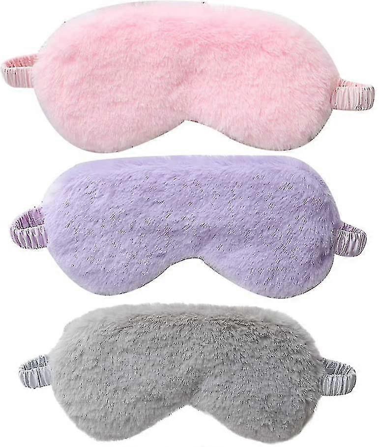 Plush Eye Mask For Women, 3 Pc