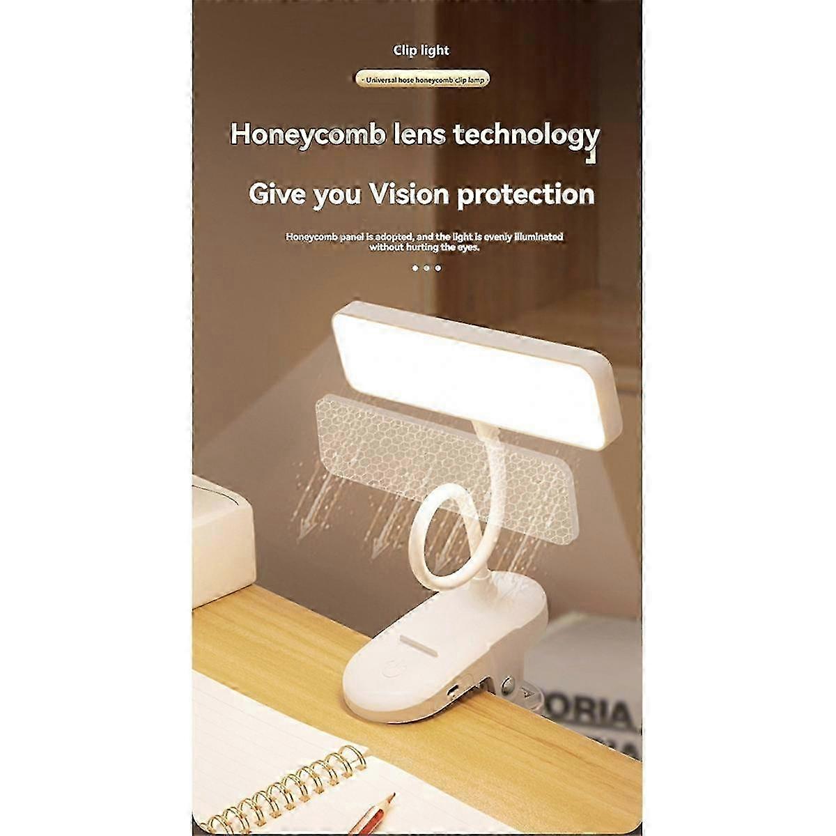 White Book Lamp Usb Charging And Plugging Dual Purpose Reading Lamp Portable Flexible Easy To Clip
