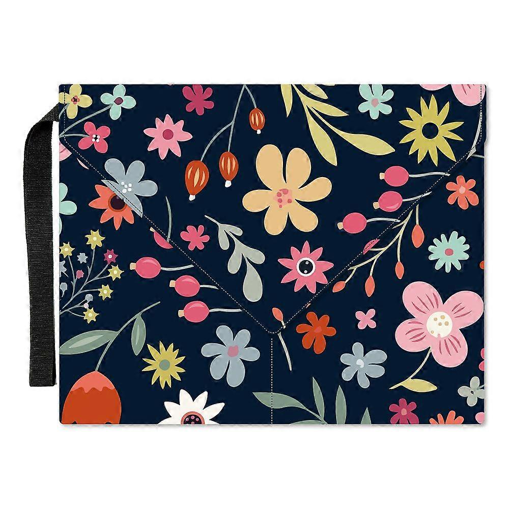 Polyester Book Cover Notebook Wraps with Hook and Loop Rectangle Flower 400~420x285~305mm