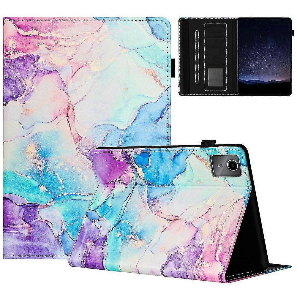 For Lenovo Tab M11/ Xiaoxin Pad 11 2024 Case Marble Leather Protective Tablet Cover Auto Wake Sleep