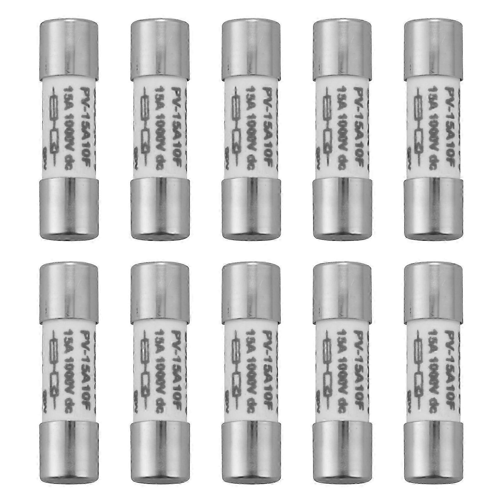 10 Pcs 1000 Fuse Solar PV Explosion-proof Fuse Silver - 15A-A