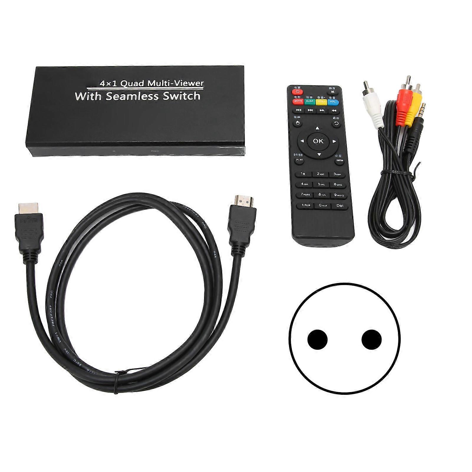 4K HD Multimedia Player: 4-Way Output, Auto Loop, U Disk & Memory Card Support, EU Plug