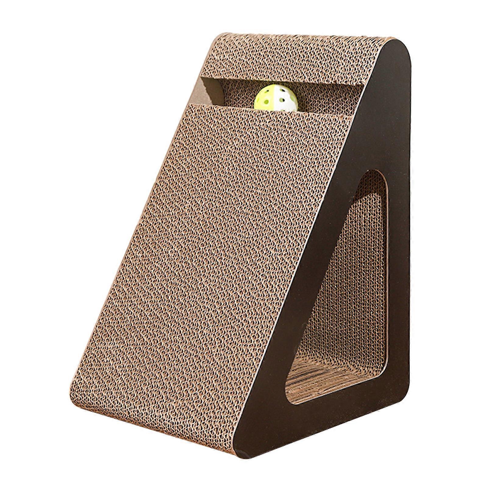 Triangles Cat Scratcher Pad with Spinnings Balls Promoting Activity Cat Playthings for Pet Cat Use